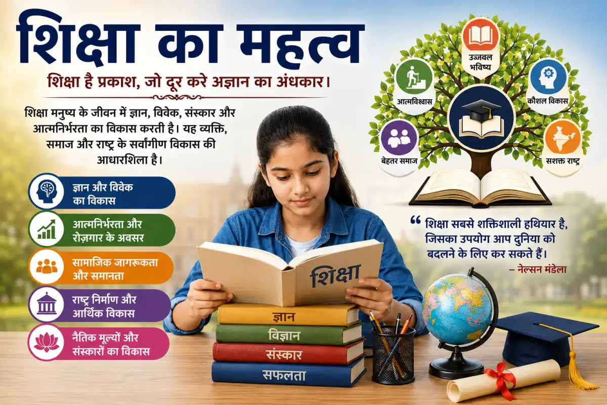 शिक्षा का महत्व जीवन, समाज और राष्ट्र निर्माण की आधारशिला पर निबंध