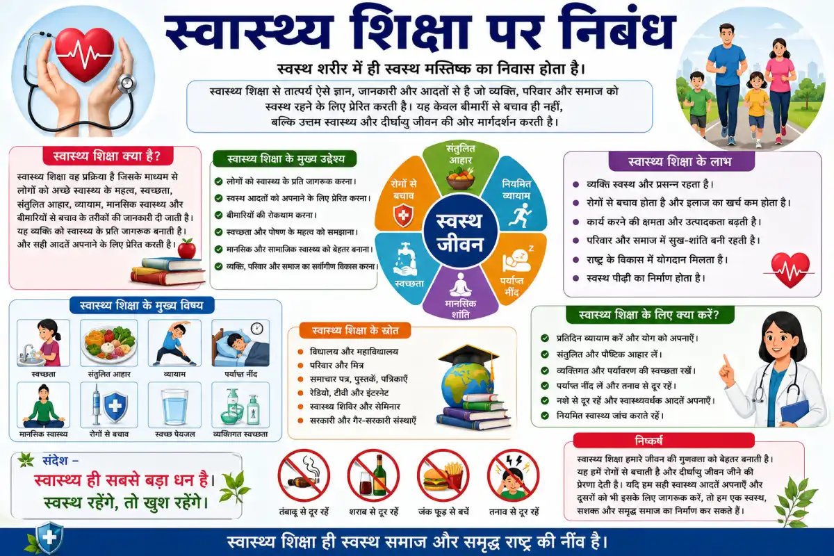स्वास्थ्य शिक्षा का महत्व और स्वस्थ जीवनशैली