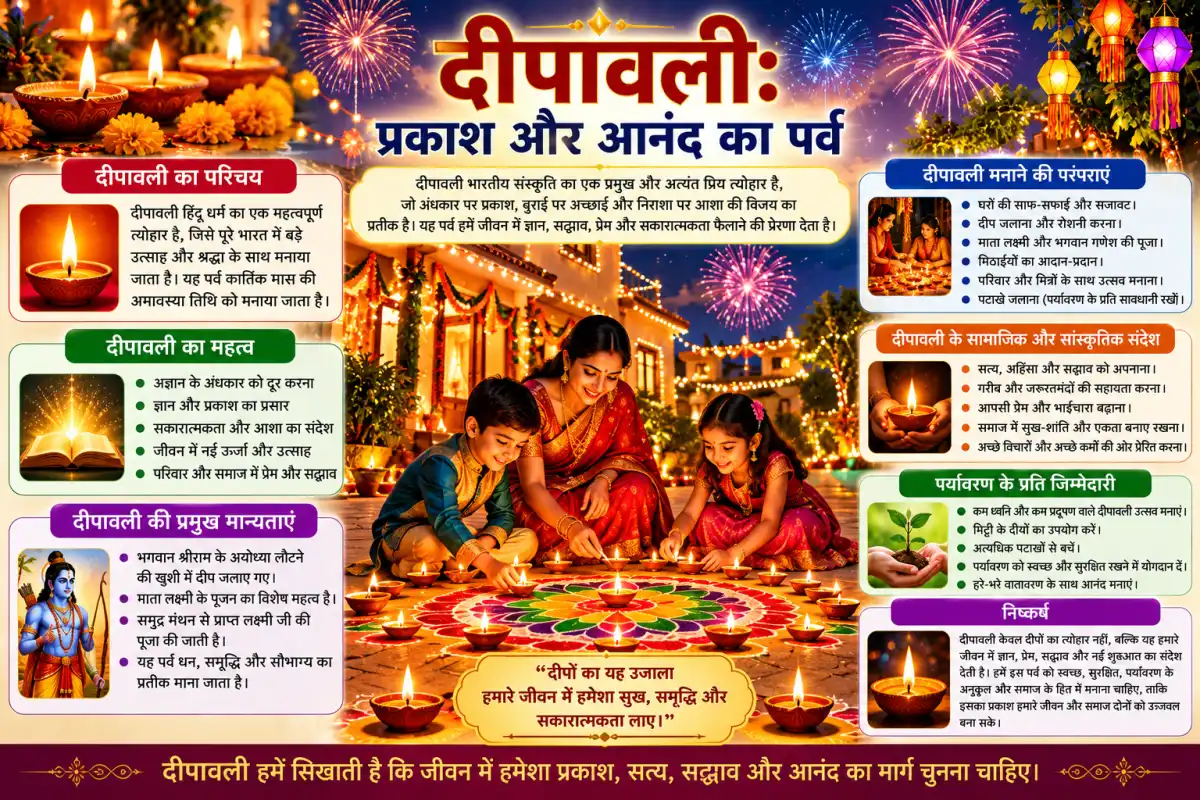 दीपावली: प्रकाश और आनंद का पर्व पर निबंध